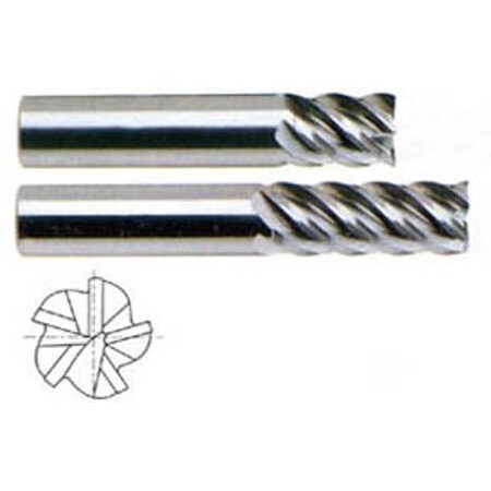 5 Flute Stub Length 45 Deg Helix Ticn-Coated Carbide